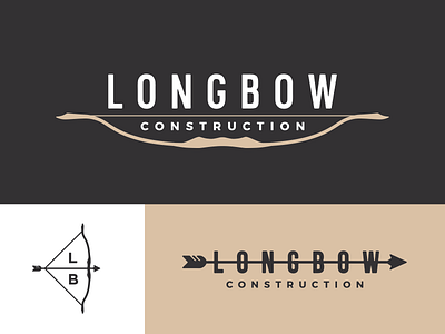 Longbow Construction bow and arrow illustrator logo logo design logo lockup longbow