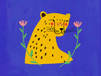 Cheetah 💛 adobe fresco animal animals cheetah fresco illustration illustration art illustrator kids illustration paint