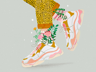 Spring sneakers 🌷 adobe fresco flower shoes illustration illustration art illustrator run running sneaker sneakers