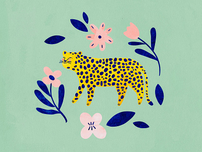 Cheetah with flowers 🌸