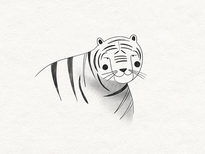 Tiger sketch ✷ animal illustration illustration art illustrator ipad art kids illustration rough sketch sketching