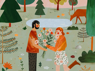 LOVERS ❤️ drawing forest illustration illustration art illustrator kids illustration love lovers procreate procreate app