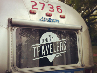 Democratic Travelers Vinyl airstream decal logo travel type vinyl window
