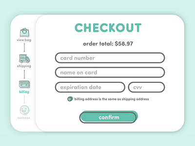 Dailyui 002 Checkout app checkout daily 100 challenge dailyui 002 design flat minimal typography ui ux web web design