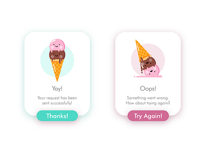 Dailyui 011 Flashmessage app cute daily 100 challenge dailyui 011 design flash message flat ice cream icon illustration minimal type typography ui ux vector web design