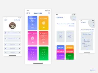 a habit cultivater adobe xd app colorful colorful app design ui ui ux design