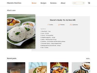 Food blog redesign