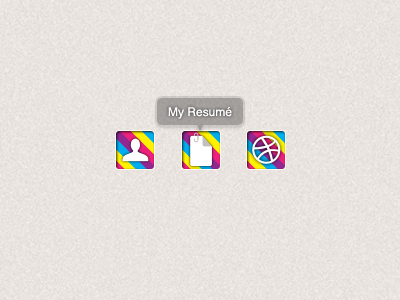 Colorful Buttons buttons colorful contact dribbble multicolored resume tooltip vcf web buttons