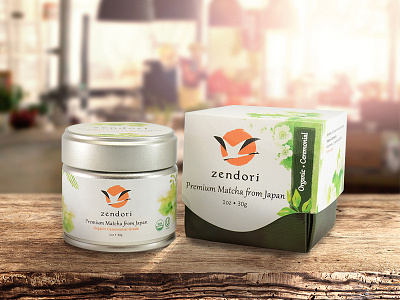 Zendori Organic Ceremonial Grade Matcha brand identity green tea logo matcha zen life zendori