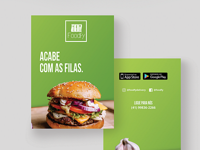 Foodfy App Flyer app brand identity delivery delivery app design flyer flyer design food app portuguese print typography