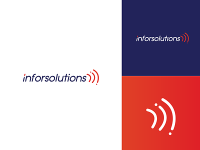 Inforsolutions Logo Design app brand design logo logotype telecom typogaphy