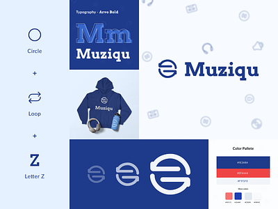 Muziqu - Branding for Music application brand branding design graphic design logo mockups ui