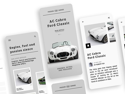 Passion Garage - The World of Motors app design illus logo mobile mobile app ui ux