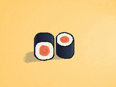 Sushi Pixels game art illustration maki pixel pixelart pixels salmon sushi