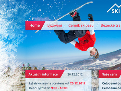 Ski Resort Webpage cold flakes frost hills resort ski skiing snow snowboard snowboarding web webpage winter
