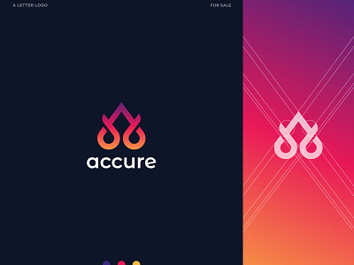 accure (A letter logo branding) a letter a letter logo branding colorful design icon illustration lettermark logo logo design logotype minimal modern