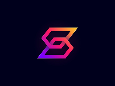 Modern colorful S letter logo design