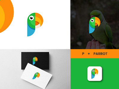 Letter P + Parrot logo concept..