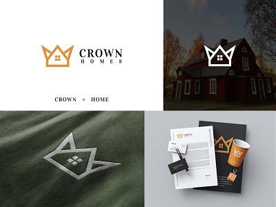 Logo design for Real estate business brand Crown Homes... branding colorful crown logo design home logo icon logo logo design minimal modern real estate real estate logo royal logo