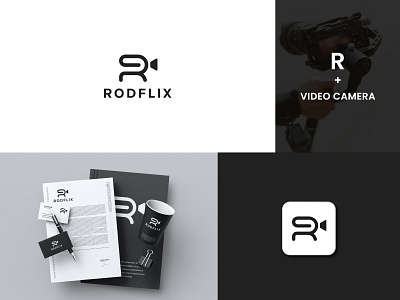Letter R + Video camera logo concept.