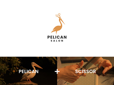 Pelican + Scissor logo concept for Salon business (Unused) bird logo design graphic design icon logo logo design minimal modern pelican logo salon logo scissor logo unused logo