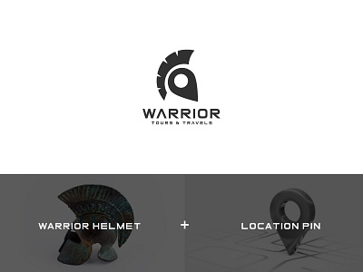 Warrior + Travel pin logo concept (Unused for sale)