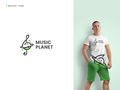Music note + Planet logo concept (Unused for sale) branding graphic design icon logo logo design minimal modern music logo music note planet logo song logo space logo