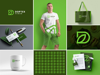 D + Leaf vegan Logo concept.