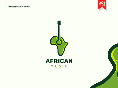 Africa Map + Guitar logo concept (Available for sale) africa african logo branding graphic design guitar logo logo logo design map logo minimal music band music logo song