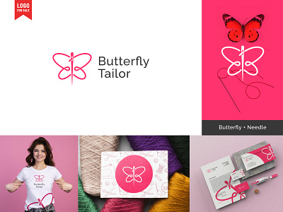 Butterfly + Needle logo design concept (Available for Sell) branding butterfly logo creative logo design logo logo design minimal minimal logo modern modern logo needle logo tailor logo