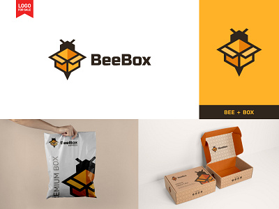 Bee + Box logo design concept (Available for Sale)