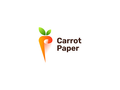 Carrot + Paper logo design concept (Available for Sale) agriculture logo branding carrot logo fruit logo garden logo logo logo design minimal modern office logo paper logo vegetable logo