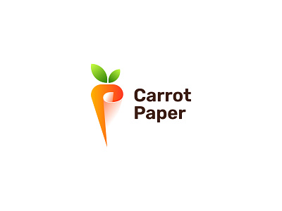 Carrot + Paper logo design concept (Available for Sale)