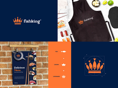 Logo & Brand identity concept for fish and crown logo