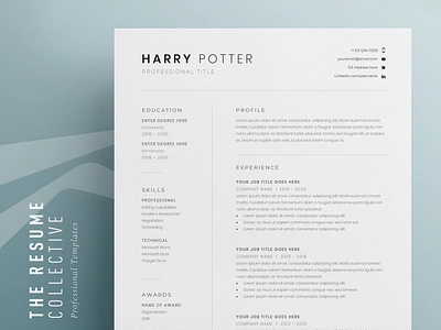 Resume Template curriculum vitae cv editable resume minimalist resume modern cv modern resume professional resume resume resume clean