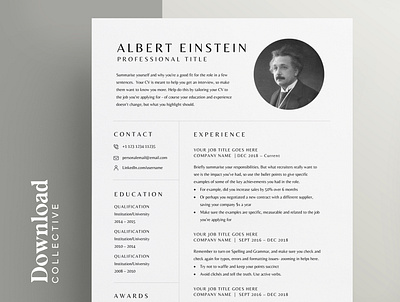 Resume Download | Two page resume | CV design | Icons | New curriculum vitae cv template download editable editable resume minimalist resume modern cv modern resume professional resume resume clean