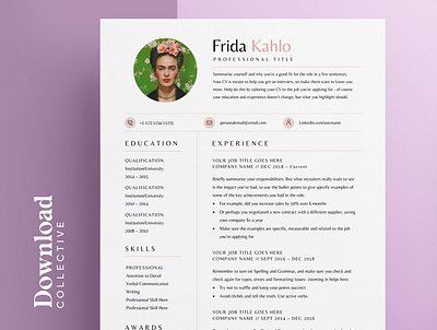 Resume Template Download | Minimalist Resume | Instant Download curriculum vitae cv template download editable resume minimalist resume modern cv modern resume resume resume clean resume template