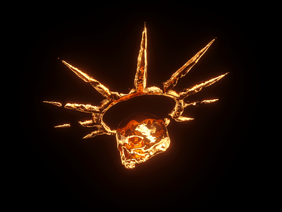 crowned 3d c4d cinema 4d death gold illustration memento mori octane octane render render skull zbrush