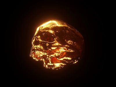 golden skull 3d art c4d cinema 4d daily gold illustration memento mori octane octane render render skull zbrush