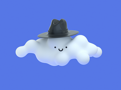 Mr. Cloud 3d branding c4d cinema 4d design illustration logo octane render web