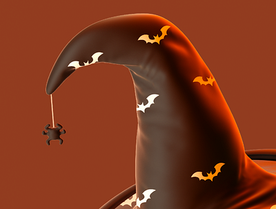 BOO 3d c4d cinema 4d design halloween illustration octane octane render render spider trickortreat witch