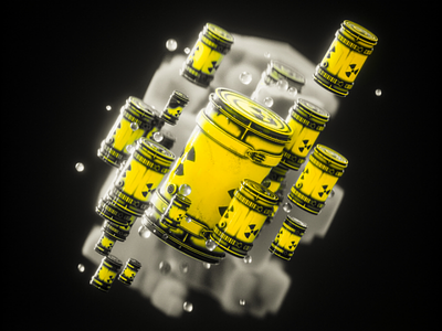 Radioactive abstract attention c4d cinema 4d daily daily render easy render kitbash3d octane octane render render