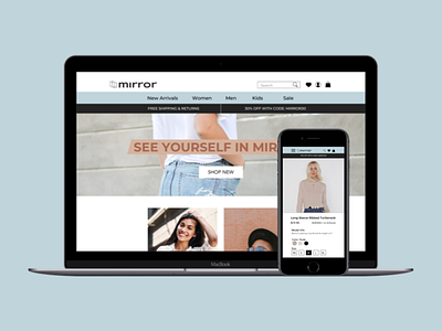 Mirror Clothing branding logo responsive design ui ux webdesign