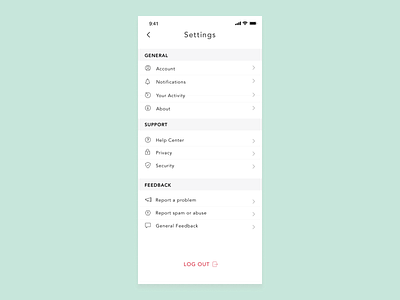 UI Challenge - Settings Page