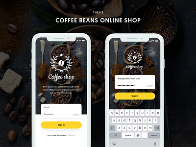 Daily Ui 001# - Login UI for Coffee beans online shop app design coffeeshop dailyui dailyui 001 ui