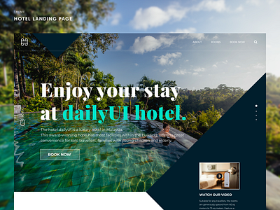 Daily UI #03 - Landing Page dailyui dailyui003 hotel branding landingpage resort webdesign