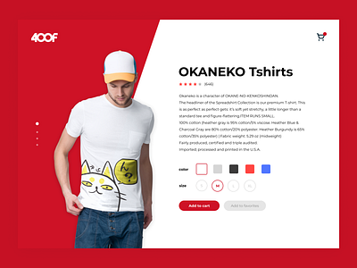 Daily UI - #012 E-Commerce Shop (Single Item) dailyui dailyui012 ecommerce okaneko tshirts webdesign