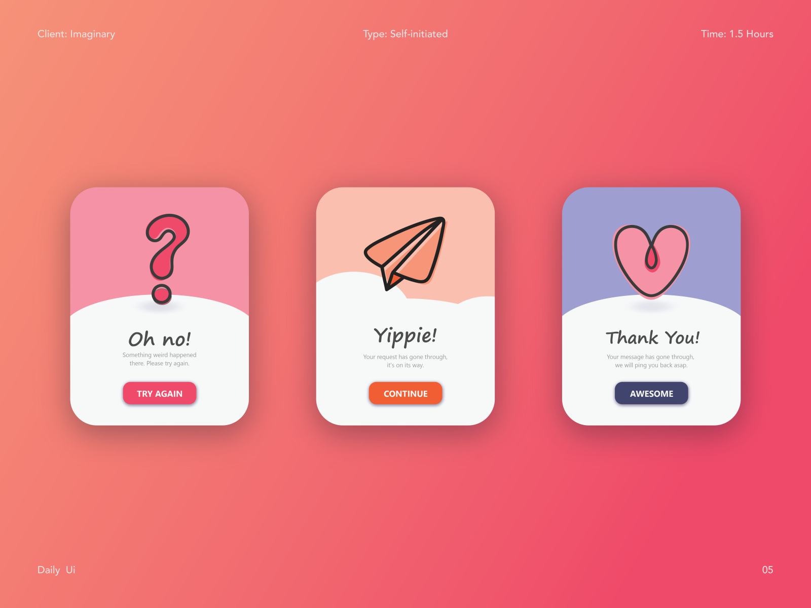 overraskende Ham selv Tag ud Cute Pop-up Messages by Float Monk on Dribbble