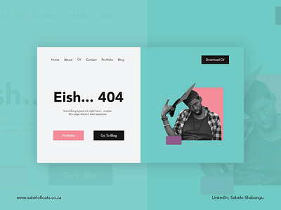 Personal Website 404 Page - Sabelo Shabangu / Float Monk