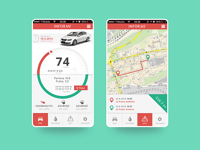 InforMe - SKODA automobile automotive car mobile mobile app mobile app design mobile design mobile ui ui